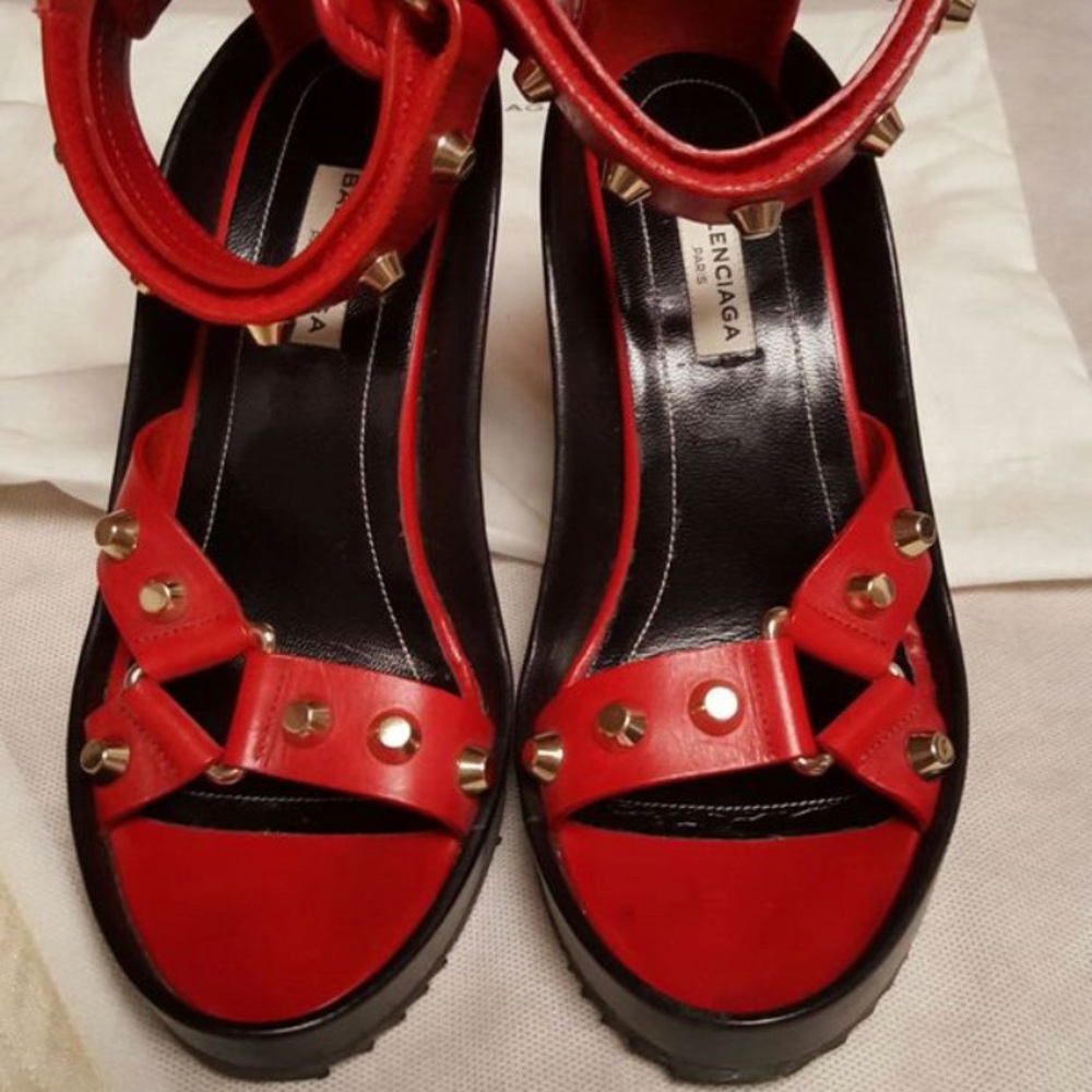 Balenciaga red stud